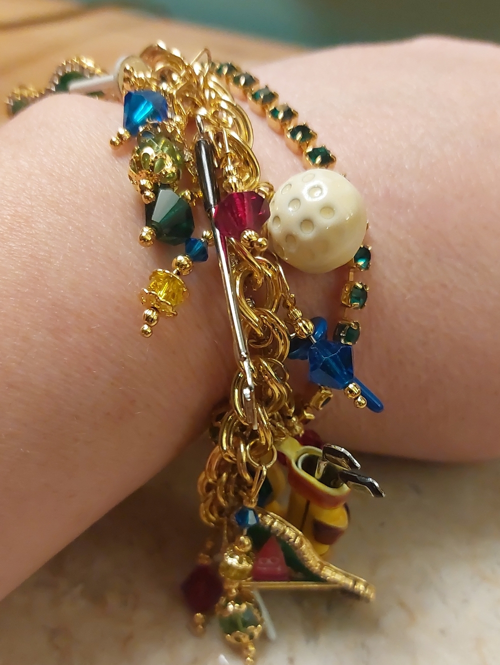 Lunch At The Ritz " Pro Lunch" Braclet 24kt Gold Plated Swarvoski Crystals - Picture 7 of 12
